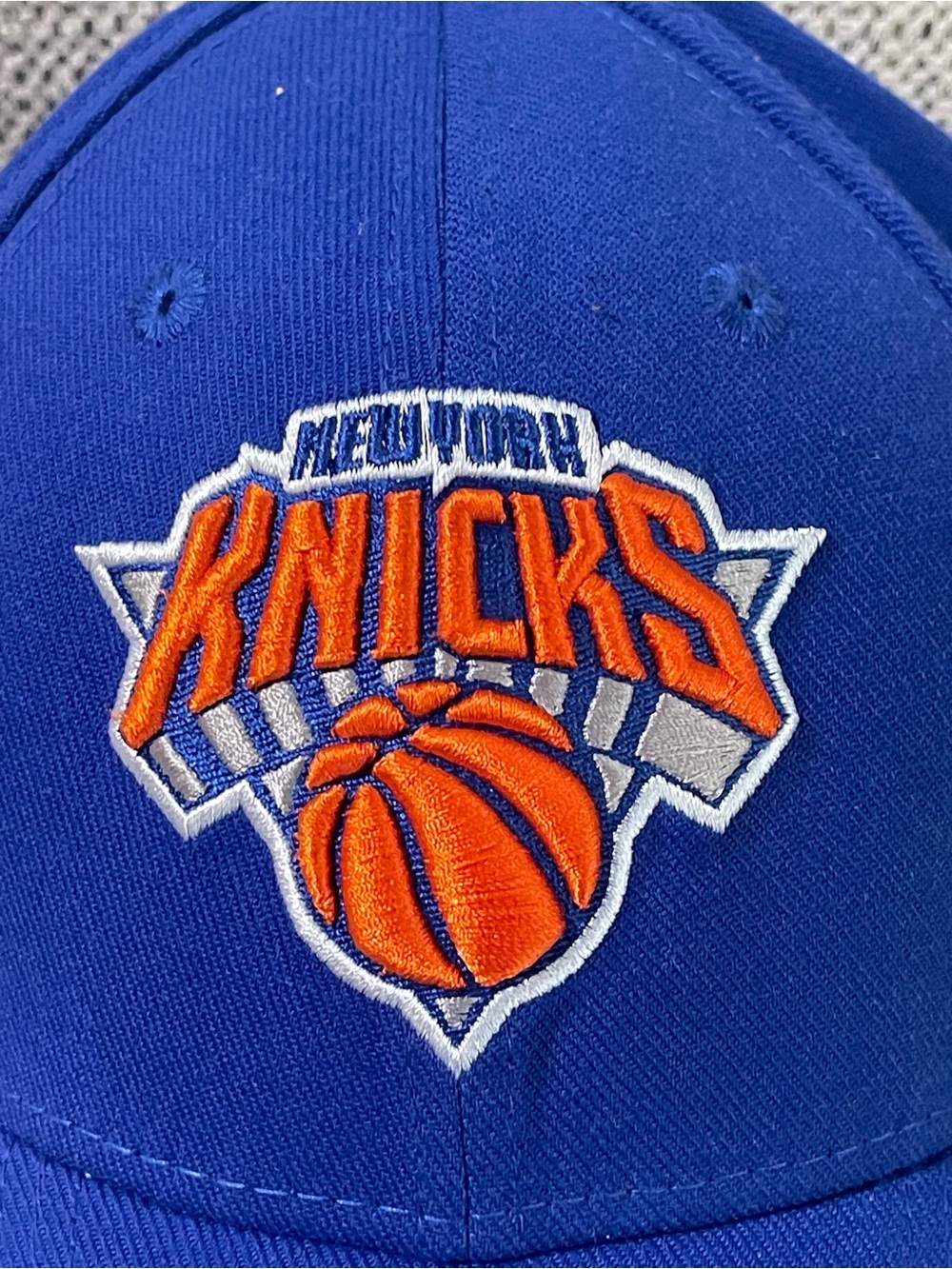 New Era Knicks Royal Blue Hat with Orange Logo - Picture 2 of 10